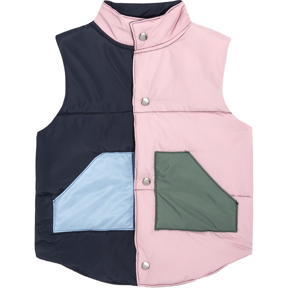 Maison Me Emery Color Block Puffer Vest NWOT